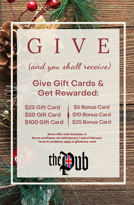 Gift Card Sale at The Pub